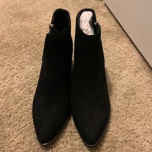 Short black suede boots from just fabulous
